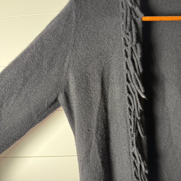 Magaschoni New York Twin Set Tank and Cardigan with Fringe Black Size Large - Picture 5 of 8